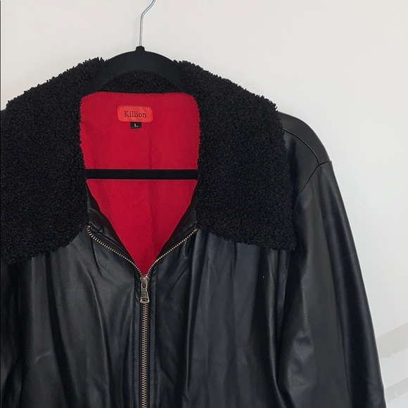Killion Faux Leather Bomber - Size L - Picture 2 of 3